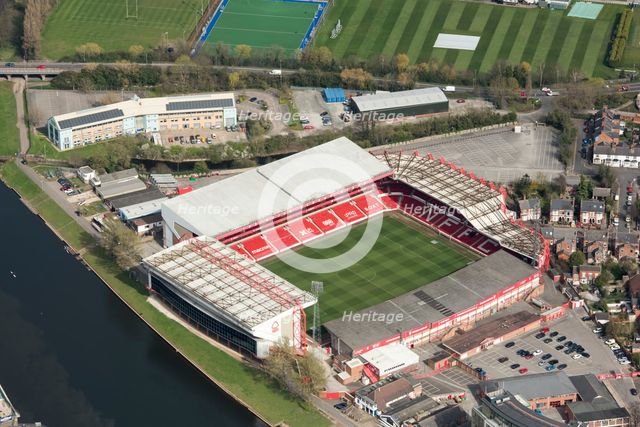 City Ground, home of Nottingham Forest Football Club, Nottinghamshire, 2021. Creator: Damian Grady.
