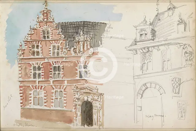 City Hall And De Waag in Hoorn, 1862-1867. Creator: Isaac Gosschalk.