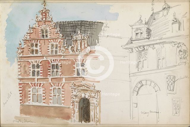City Hall And De Waag in Hoorn, 1862-1867. Creator: Isaac Gosschalk.