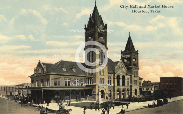 City Hall and Market House, Houston, Texas, USA, 1909. Artist: Unknown