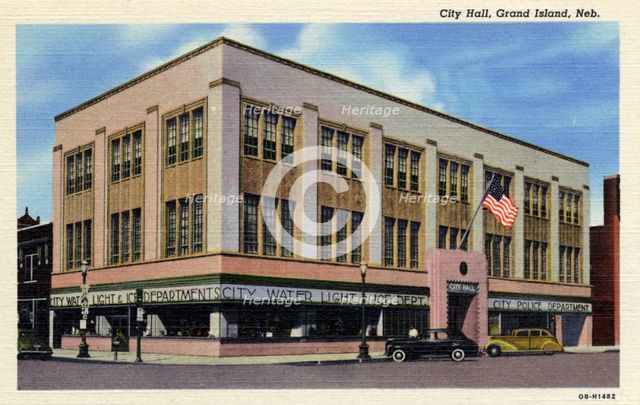 City Hall, Grand Island, Nebraska, USA, 1940. Artist: Unknown
