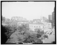 City Hall Park, New York, between 1900 and 1906. Creator: Unknown