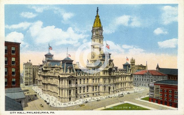 City Hall, Philadelphia, Pennsylvania, USA, 1914. Artist: Unknown