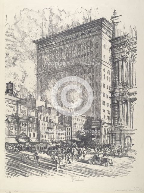 City Hall Square and Wanamaker Building, 1912. Creator: Joseph Pennell.