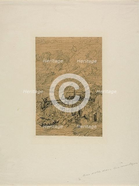 City in the Mountains, n.d. Creator: Rodolphe Bresdin.