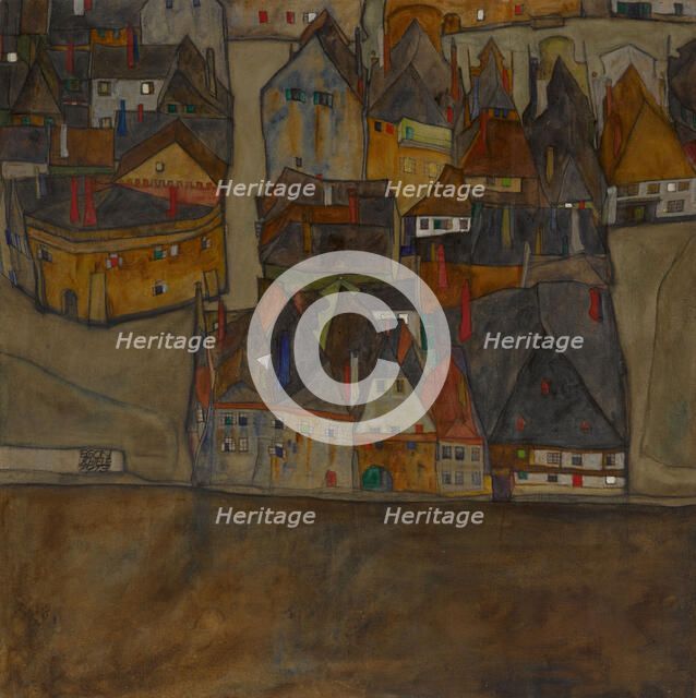 City In Twilight (The Small City II), 1913. Creator: Schiele, Egon (1890-1918).
