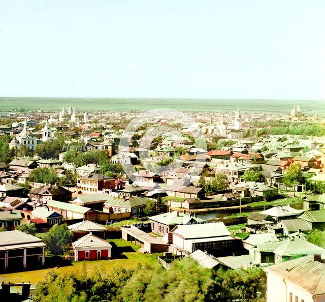City of Tobolsk from the northeast; in the distance one can see the confluence..., 1912. Creator: Sergey Mikhaylovich Prokudin-Gorsky.