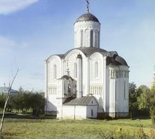 City of Vladimir: Dmitrievsky Cathedral, from the east, 1911. Creator: Sergey Mikhaylovich Prokudin-Gorsky
