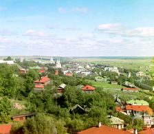 City of Vladimir, on the Kliazma;view from the Assumption Cathedral from the southwest, 1911. Creator: Sergey Mikhaylovich Prokudin-Gorsky