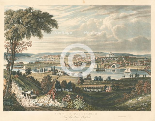 City of Washington: From beyond the Navy Yards, published 1834. Creator: William James Bennett.