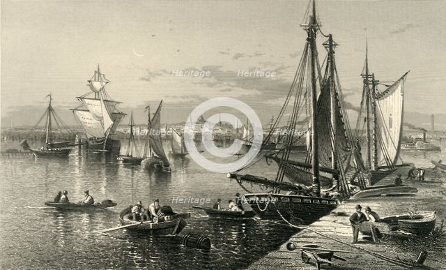 'City of Boston, (from South Boston)', 1874.  Creator: Edward Paxman Brandard.