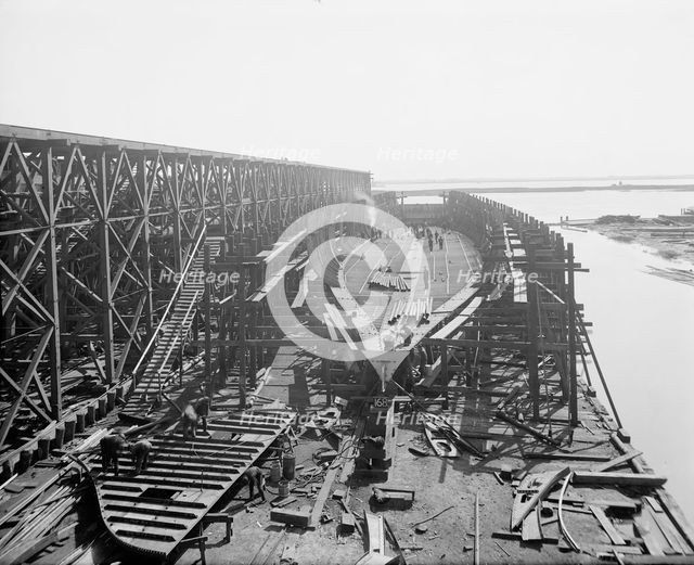 City of Cleveland, Steamer #168 on the ways, 1907. Creator: Unknown.