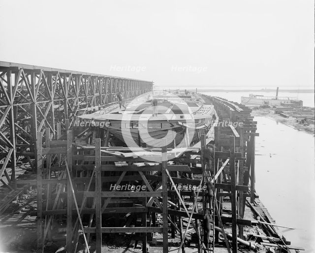 City of Cleveland, Steamer #168 on the ways, 1907. Creator: Unknown.