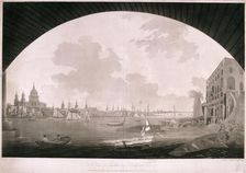 City of London from Blackfriars Bridge, 1795. Artist: John William Edy