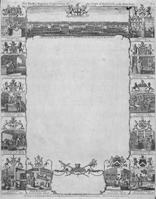City of London Livery Companies and their arms, 1777. Artist: Anon