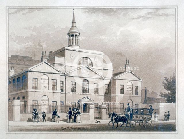 City of London Lying-In Hospital, City Road, Finsbury, London, c1827.     Artist: Thomas Hosmer Shepherd