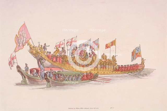 City of London State Barge, 1805. Artist: Anon