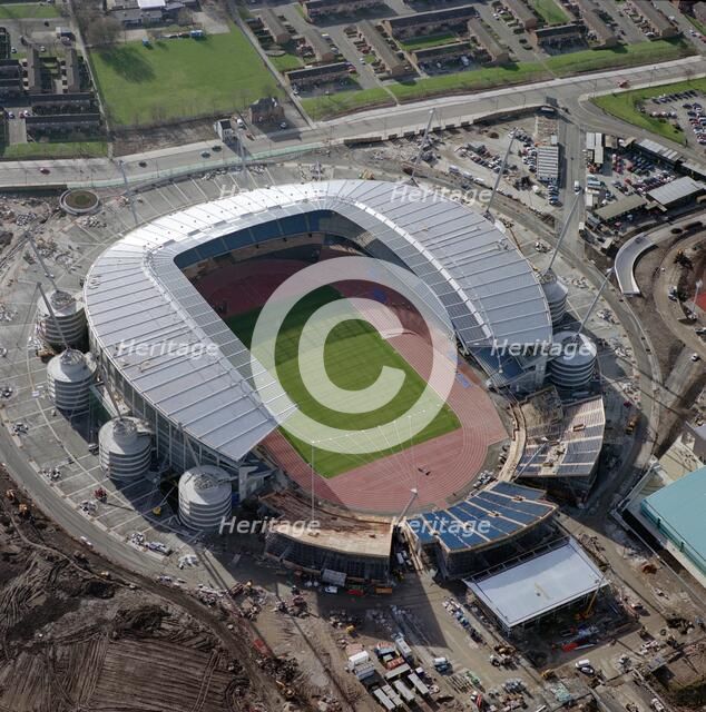 City of Manchester Stadium under construction, February 2002. Artist: Historic England Staff Photographer.