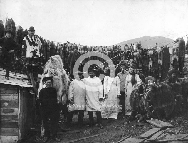 City of Petropavlovsk-Kamchatsky - Selling furs., 1910-1929. Creator: Ivan Emelianovich Larin.