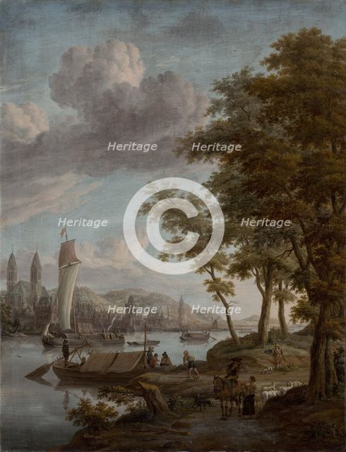City on a river, 1651-1700. Creator: Jacobus Storck.