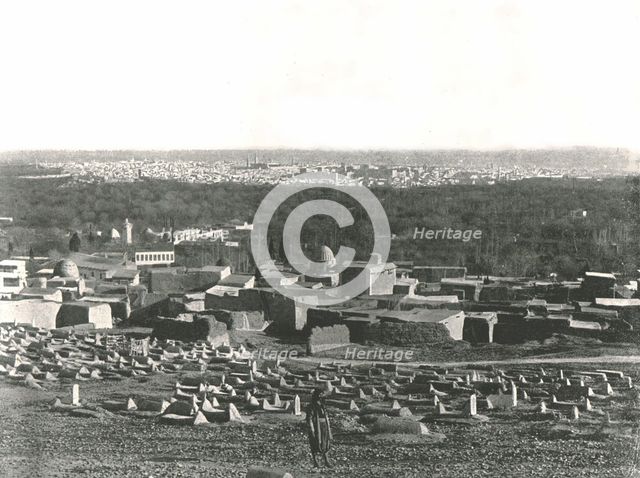 City panorama from Sulhieh, Damascus, Ottoman Syria, 1895.  Creator: W & S Ltd.