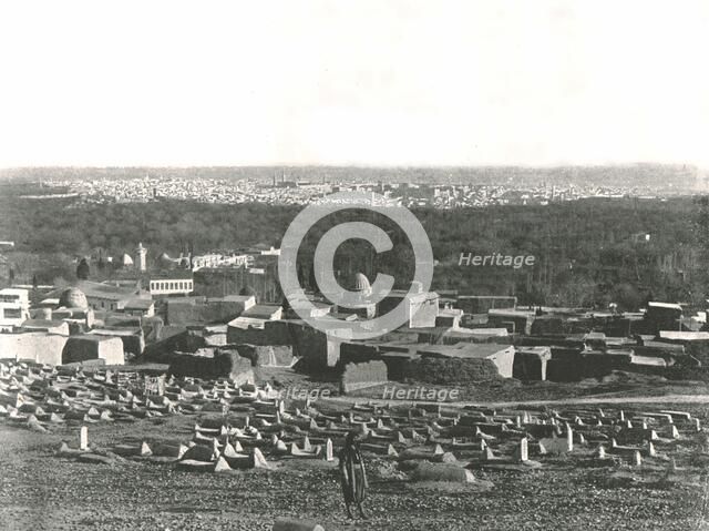 City panorama from Sulhieh, Damascus, Ottoman Syria, 1895.  Creator: W & S Ltd.