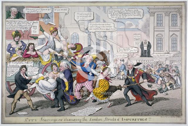 'City Scavengers Cleansing the London Streets of Impurities', 1816.                                  Artist: C Williams