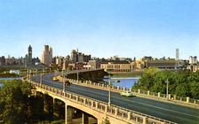 City skyline, Minneapolis, Minnesota, USA, 1955