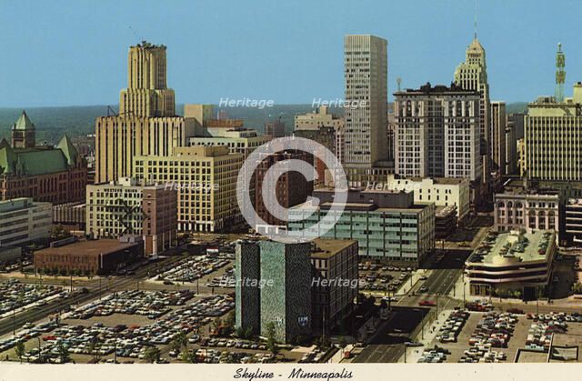 City skyline Minneapolis, Minnesota, USA, 1970. Artist: Unknown