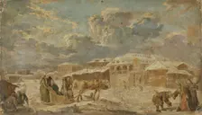 City Square in Winter, Second Half of the 18th cen.. Artist: Knappe, Karl Friedrich (1745-1808)