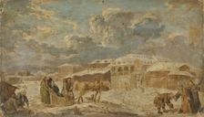 City Square in Winter, Second Half of the 18th cen.. Artist: Knappe, Karl Friedrich (1745-1808)