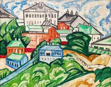 Cityscape, 1912. Creator: Rozanova, Olga Vladimirovna (1886-1918)