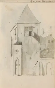 Cityscape at the Grote Kerk in Hoorn, c.1783-c.1797. Creator: Johannes Huibert Prins