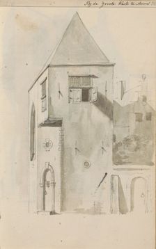 Cityscape at the Grote Kerk in Hoorn, c.1783-c.1797. Creator: Johannes Huibert Prins