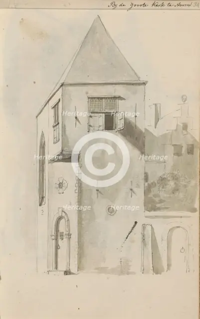 Cityscape at the Grote Kerk in Hoorn, c.1783-c.1797. Creator: Johannes Huibert Prins.