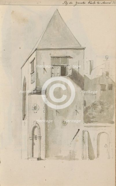Cityscape at the Grote Kerk in Hoorn, c.1783-c.1797. Creator: Johannes Huibert Prins.
