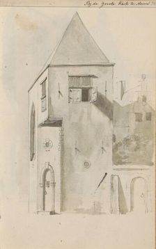 Cityscape at the Grote Kerk in Hoorn, c.1783-c.1797. Creator: Johannes Huibert Prins