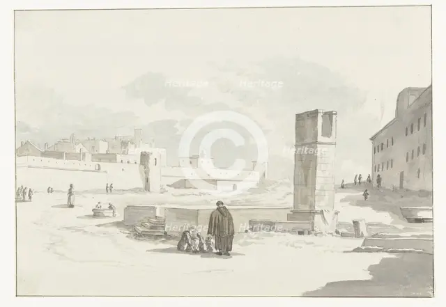 Cityscape in Giovinazzo, 1778. Creator: Louis Ducros.