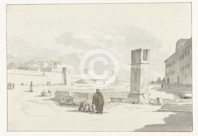Cityscape in Giovinazzo, 1778. Creator: Louis Ducros.