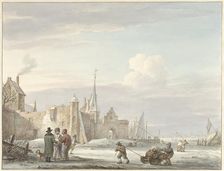 Cityscape in winter, 1780-1848. Creator: Martinus Schouman