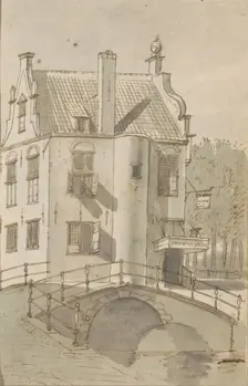 Cityscape with a bridge over a canal, c.1783-c.1797. Creator: Johannes Huibert Prins