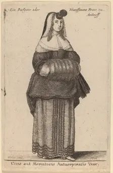 Ciuis aut Mercatoris Antuerpiensis Vxor, 1650. Creator: Wenceslaus Hollar