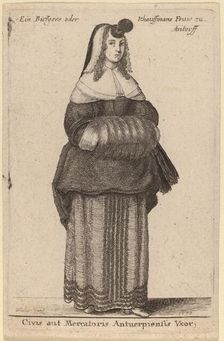 Ciuis aut Mercatoris Antuerpiensis Vxor, 1650. Creator: Wenceslaus Hollar