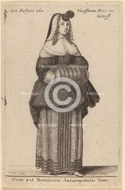 Ciuis aut Mercatoris Antuerpiensis Vxor, 1650. Creator: Wenceslaus Hollar.