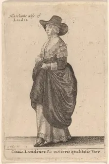 Ciuis Londinensis Melioris Qualitatis Vxor, 1643. Creator: Wenceslaus Hollar