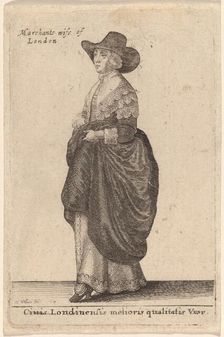 Ciuis Londinensis Melioris Qualitatis Vxor, 1643. Creator: Wenceslaus Hollar