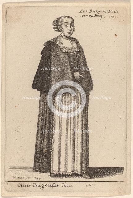 Ciuis Pragensis Filia, 1643. Creator: Wenceslaus Hollar.