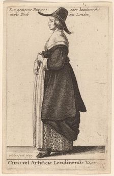 Ciuis vel Artificis Londinensis Vxor, 1643. Creator: Wenceslaus Hollar