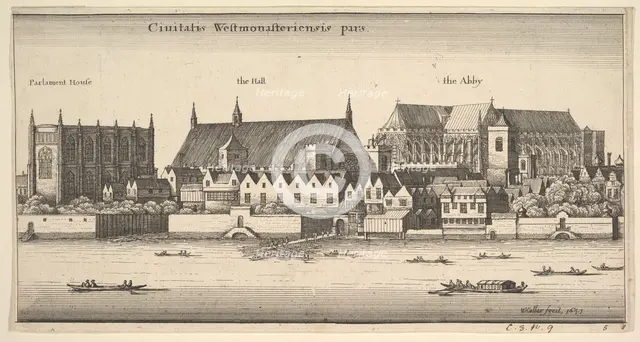 Ciuitatis Westmonasteriensis pars (Westminster from the River), 1647. Creator: Wenceslaus Hollar.