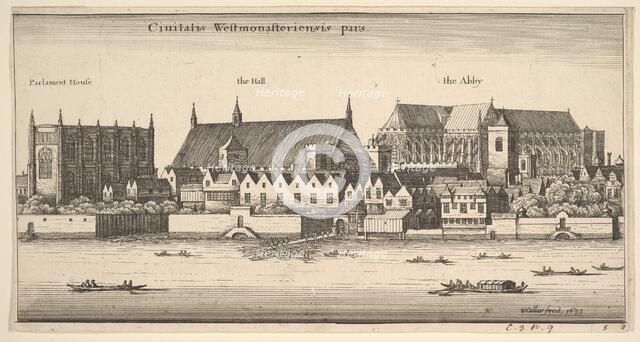 Ciuitatis Westmonasteriensis pars (Westminster from the River), 1647. Creator: Wenceslaus Hollar.